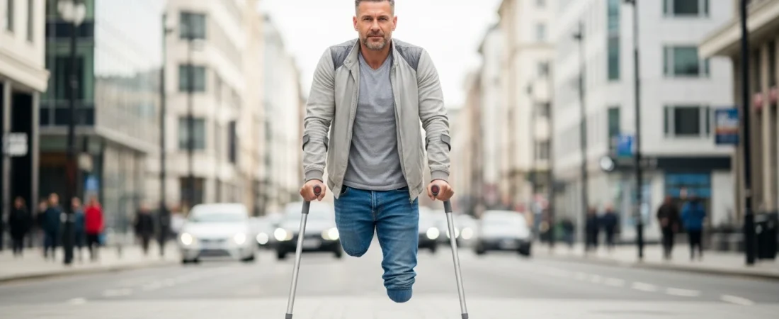 Hombre con solo una pierna