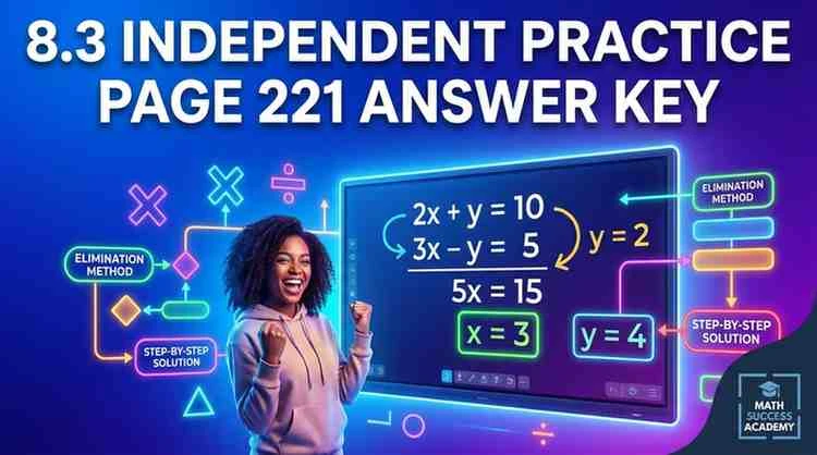 8.3 Independent Practice Page 221 Answer Key