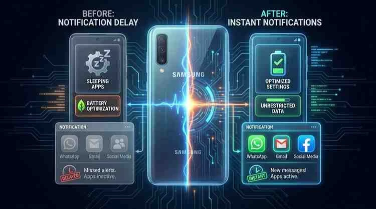 android notification delay
