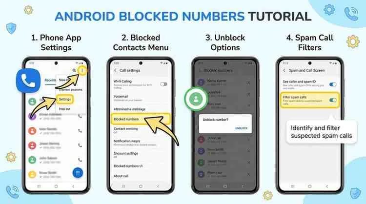 find blocked numbers android