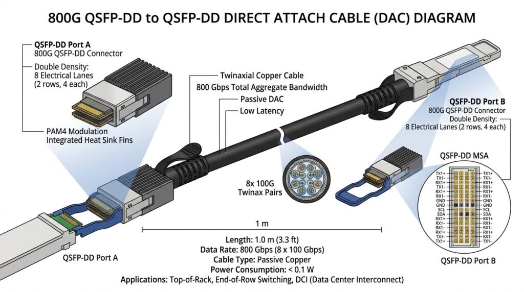 800G QSFP-DD to QSFP-DD DAC