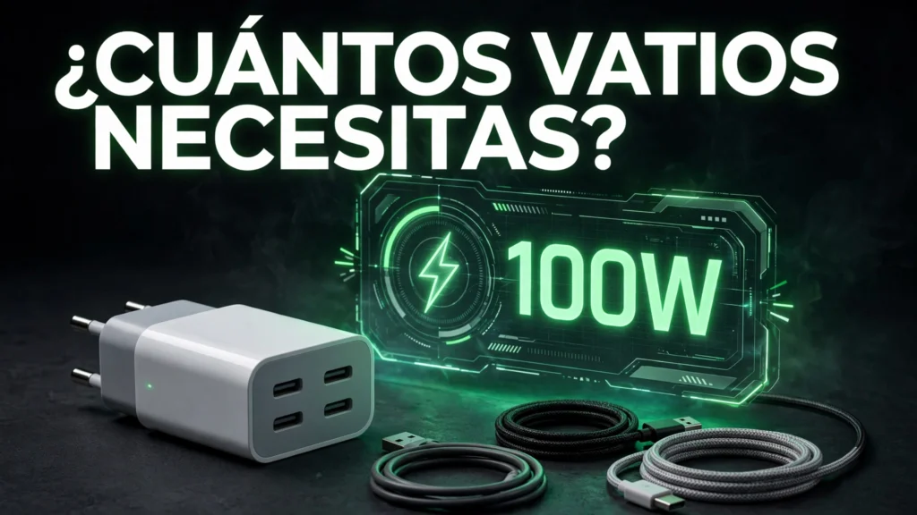 Por qué mi móvil carga lento y cómo arreglarlo 5 Cargador rápido con pantalla que muestra la potencia de carga en vatios