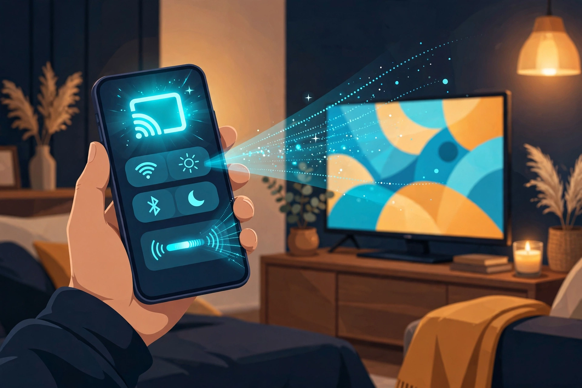 Activar la función de transmitir pantalla en el móvil para enviarla a la tele