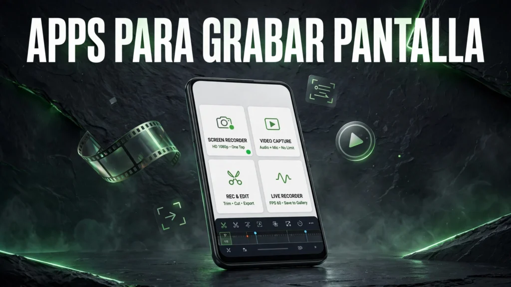 Selección de aplicaciones para grabar la pantalla en Android