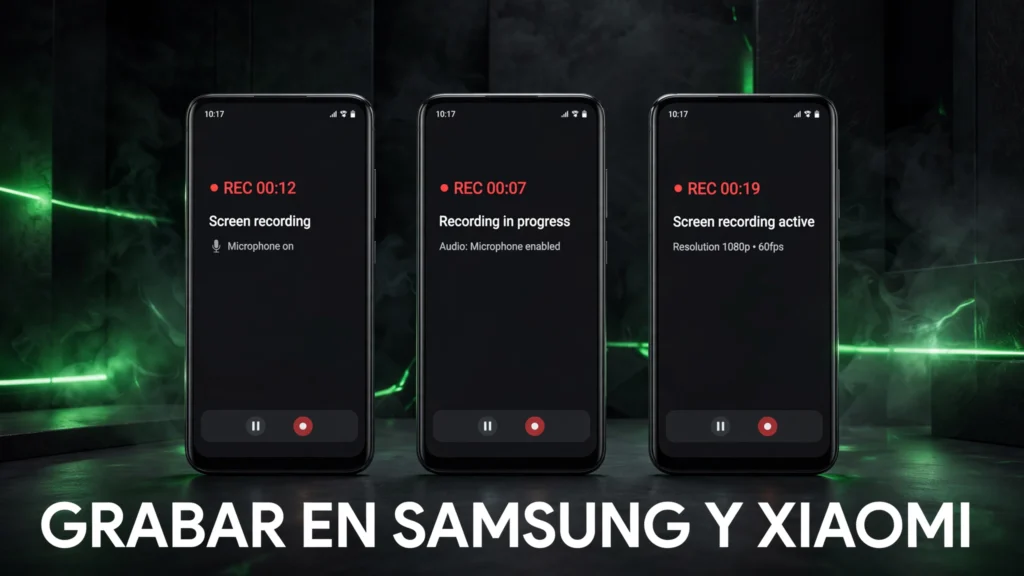 Grabación de pantalla en móviles Samsung, Xiaomi y Pixel