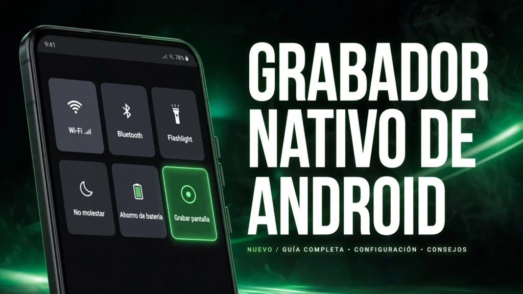 Botón de grabación en los ajustes rápidos de Android