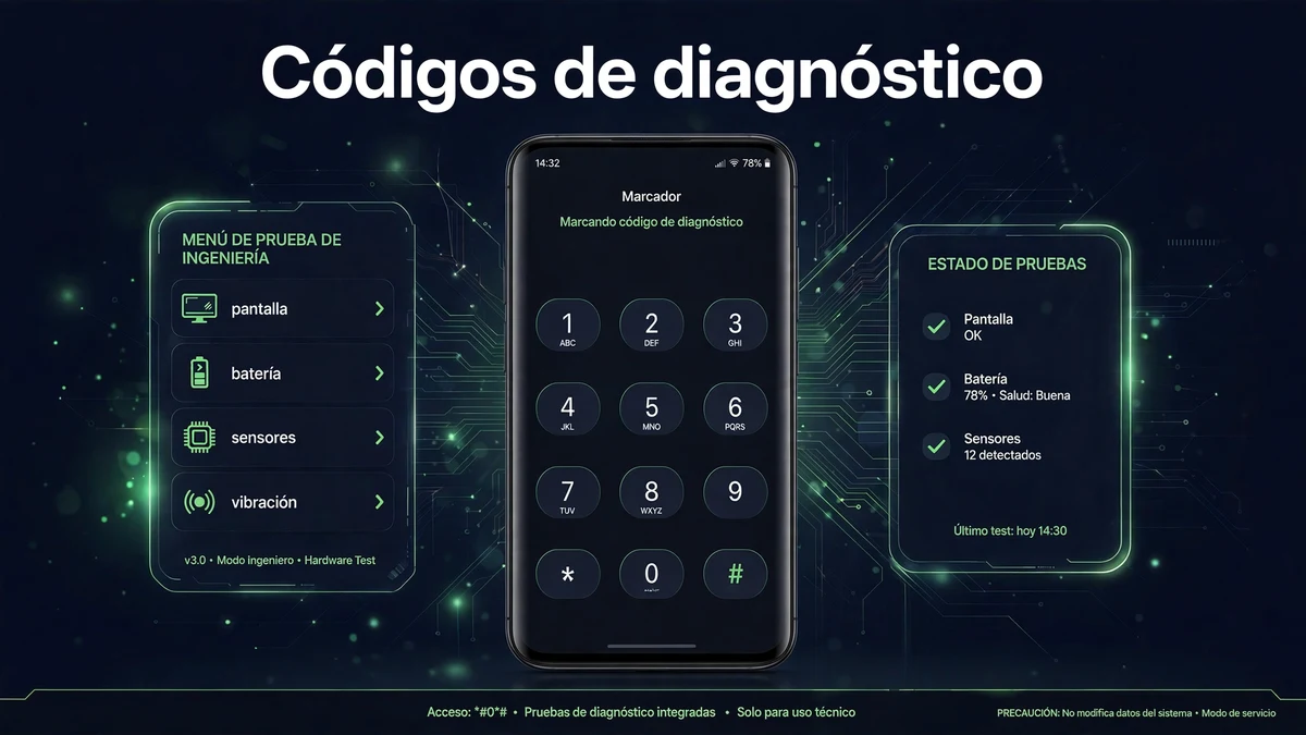 Cómo saber qué le pasa a mi móvil: diagnóstico completo 4 Marcador del teléfono con el código de diagnóstico *#0*# y menú de pruebas de ingeniería