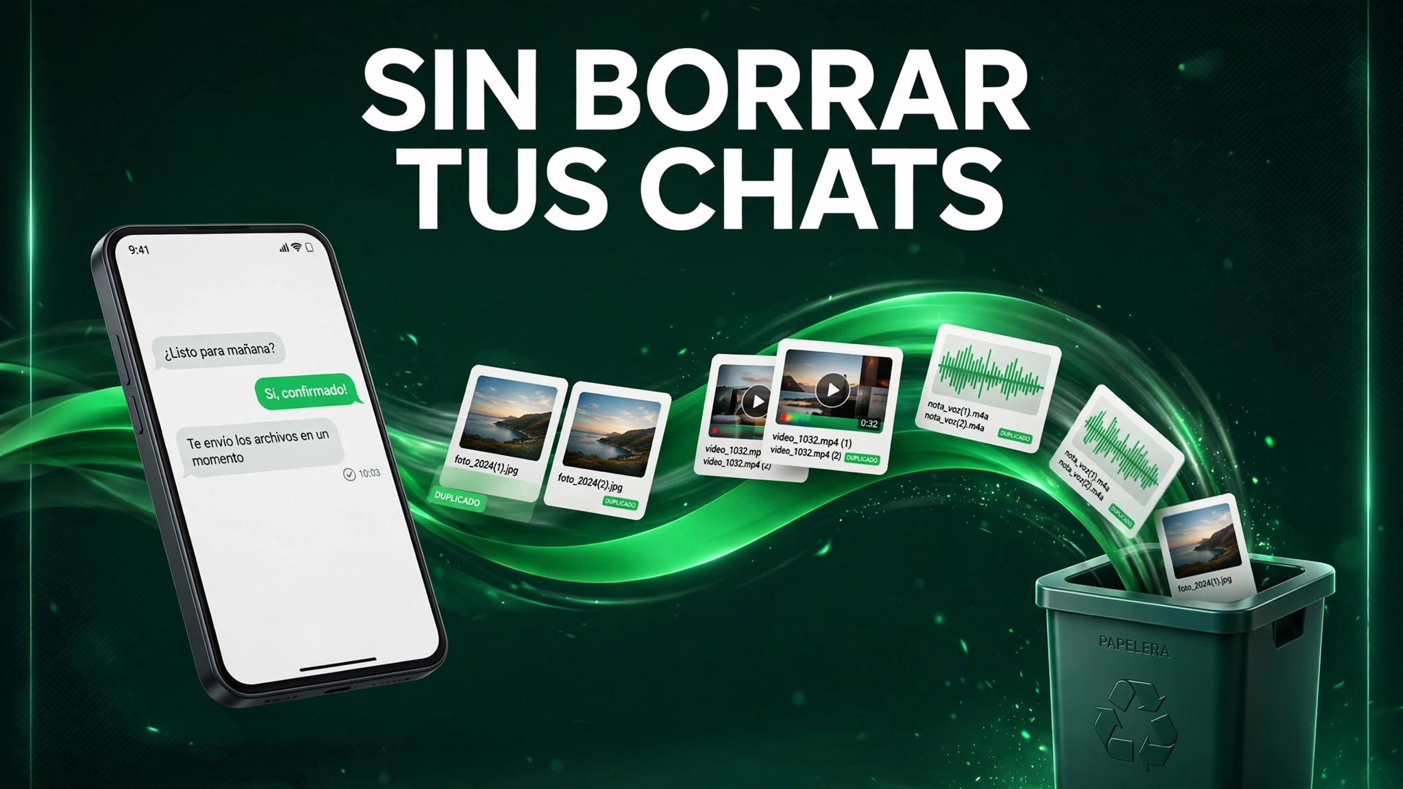 Chats de WhatsApp intactos mientras los archivos duplicados y pesados se eliminan para liberar espacio